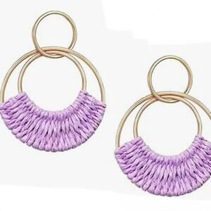 Lavender Raffia Wrapped Earrings